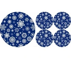 BERTONI EE Padėklų rinkinys apvaliems stalams 1+4 - SNOW
