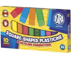 Astra Kvadratinis plastilinas vaikams 10 spalvų – mokyklai ir darželiui