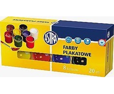 Plakatų dažai 8 spalvos 20 ml ASTRA 83112903