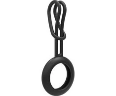 Dėklas SILICONE ELASTIC CASE KEY RING PENDANT FOR APPLE AIRTAG LOCATOR Juodas