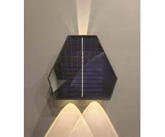 BestService sieninis šviestuvas Lumax Solar LGS510CT saulės lempos sieninis šviestuvas 3X1.5W 50LM 3.7VX1500 mAh CCT IP54 juodas