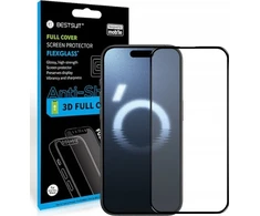 LCD apsauginis stikliukas Bestsuit Flexible Hybrid Glass 5D Apple iPhone 16 Pro Max pritaikytas dėklui juodas