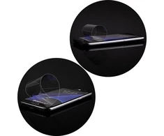 LCD apsauginis stikliukas Bestsuit Flexible Hybrid Glass 9H Samsung S926 S24 Plus pritaikytas dėklui juodas