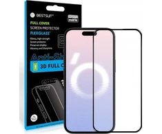 LCD apsauginis stikliukas Bestsuit Flexible Hybrid Glass 5D Apple iPhone 16 pritaikytas dėklui juodas