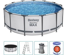 Bestway Steel Pro MAX sodo baseinas su priedais, apvalus, 396x122cm