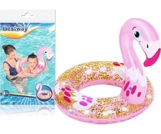 „Bestway“ plaukimo žiedo gulbės blizgučiai 61cm