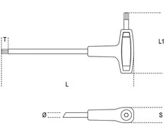 Beta Tools Imbus raktas šešiabriaunis T tipas 3 mm (000960936)