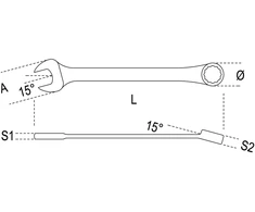 Beta Tools kombinuotasis reketinis veržliaraktis, 13 mm (001420013)