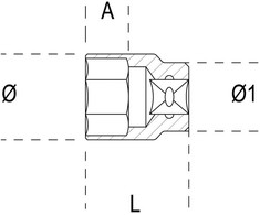 Beta Tools 1/2" 6 kampų galvutė, 27 mm (009200027)