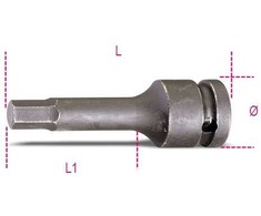 Beta Tools Smūginis šešiakampis antgalis 1/2" H14 x 78 mm (007200514)