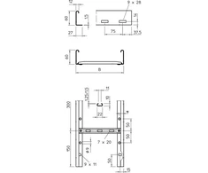 Bettermann Kabelių padėklas 200 x 60 storis 1,5mm LG 620 NS 3000FS 3m (6208506)
