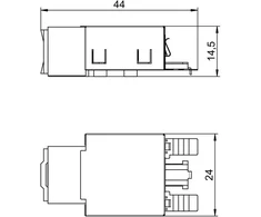 Bettermann elektroninis modulis RJ45 cat.5E ekranuotas ASM-C5 G 6117325 - 6117325