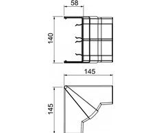Bettermann Vidinė judama kampinė detalė Rapid 45-2 kanalui 145 mm balta (6113250)