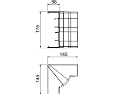 Bettermann Vidinė judama kampainė Rapid 45-2 GK-IH53165RW balta (6113 44 0)