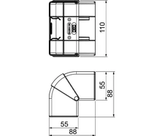 Bettermann Išorinė judama kampinė detalė Rapid 45-2 GK-AH53100RW balta (6113 05 0)
