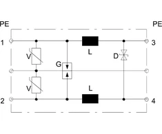 Bettermann Viršįtampių ribotuvas dviejų laidų sistemoms 19VAC / 28VDC 5kA 10kV FLD 24 (5098611)