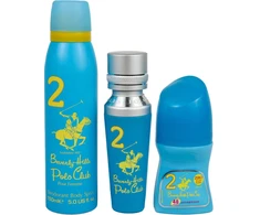 Rinkinys „Beverly Hills Polo Club“: „No. 2 Eau De Parfum“ moterims, 50 ml + „No. 2“ rutulinis antiperspirantas dezodorantas moterims, 50 ml + „1982 - Sport 2 Freshness Body Purškiklis“, 150 ml