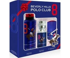 Set Beverly Hills Polo Club: 1982 - Sport 8 Eau De Toilette For Men, 50 ml + 1982 - Sport 8 Anti-Perspirant Dezodorantas Purškiklis For Men, 175 ml + 1982 - Sport 8 Anti-Perspirant Dezodorantas Roll-On For Men, 50 ml