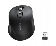 Bevielė pelė UGREEN M752 Bluetooth 5.4 + 2.4 GHz 2xAA (juoda)