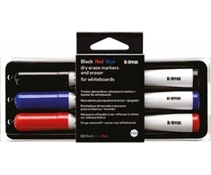 OEM Basic Set rinkinys iš 3 lentos žymeklių mentele baltiems paviršiams