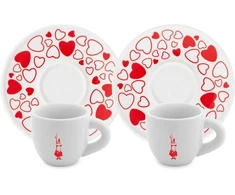 Bialetti Rinkinys 2 puodelių Moka širdelės formos su lėkštutėmis