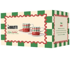 Bialetti Set 2 filiżanki wraz ze spodkami Tricolore (TRICOL01)