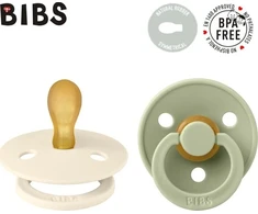 BIBS Color čiulptukas kūdikiui 2 vnt Round Rubber 0m+ Ivory/Sage