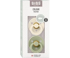 BIBS Color čiulptukas kūdikiui 2 vnt Round Rubber 0m+ Ivory/Sage