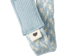 Bibs BIBS PACIFIER BRAID BABY Mėlynas &amp; IVORY čiulptukų pakabukas 100% organinė medvilnė