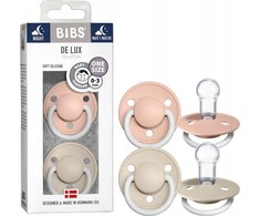 Bibs De Lux silikoniniai čiulptukai 0-36m, 2 vnt., šviečiantys tamsoje