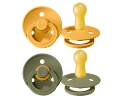 BIBS 0-6 mėn. čiulptukai COLOUR, 2 vnt., Honey Bee/Olive