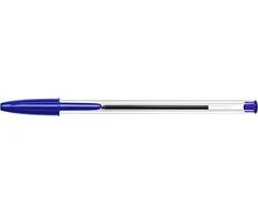 BIC Cristal Medium, Clip, Stick tušinukas, Mėlyna, 100 vnt., Vidutinis