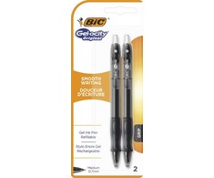 Bic Gelocity rašiklis, juodas, su guma, 2 vnt.