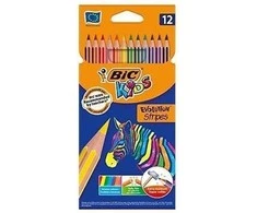 Spalvotieji pieštukai Bic Evolution Stripes, 12 vnt.