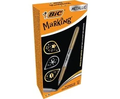 Bic Žymėjimo metalas Rašalas aukso ir sidabro. (12vnt)