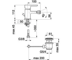 Bidet baterija KFA Chromas (5527- 015- 0)