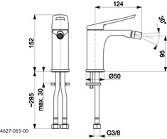 Bidet baterija KFA Chromo-Amazonitas (4627- 015- 0)