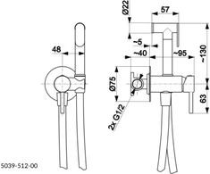 Bidet baterija KFA Chromo paviršiaus mosa (5039 -512-0)