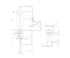 Bidet baterija KFA Chromo statinis korundas (4007-01-00)
