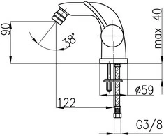 Bidet baterija KFA Stacionarus chromas Malachit (4407- 011- 00)