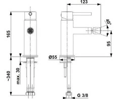 Bidet baterija KFA Stovintis moza aukso šepetys (5037-015-31)