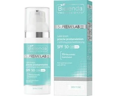 Bielenda Professional „SupremeLab Skin Tone Advanced“ odos spalvos pakitimus mažinantis kremas su SPF50, 50 ml