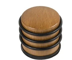 Durų atrama Haushalt DS081CC, 7,1 cm, DIA 6,6 cm, plastikas/guma, ąžuolo spalva.