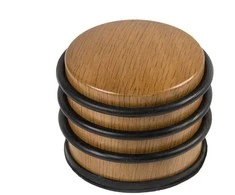 Durų atrama Haushalt DS081CC, 7,1 cm, DIA 6,6 cm, plastikas/guma, ąžuolo spalva.
