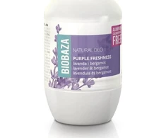 Biobaza Violetinė Freshness Natural Ingredients Refreshing Floral &amp; Citrus Dezodorantas Roll-On For Women, 50 ml