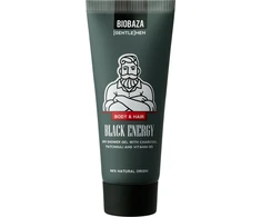 Biobaza Juodas Energy Dušo želė &amp; Šampūnas 2-In-1 Charcoal, 30 ml