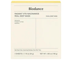 Biodance Radiant Vita Niacinamide Real Deep Mask lakštinė veido kaukė, 4 vnt.