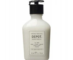 „Depot 400 Shave Specifications No. 402“ raminamasis skystis prieš ir po skutimosi su eteriniais aliejais, 50 ml