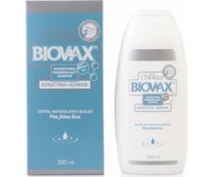 Intensyvaus poveikio atkuriamasis šampūnas su keratinu ir šilku Biovax, 200 ml