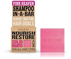 Biovene Rožinė Heaven Hair Šampūnas Bar maitininantis, 40 g